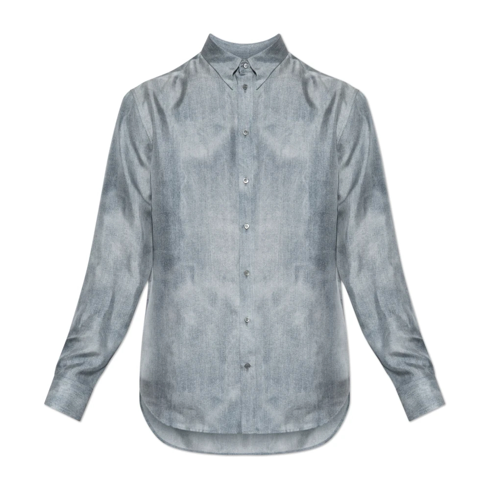 Giorgio Armani - Seidenhemd - Shirts - Herren - Blau - L