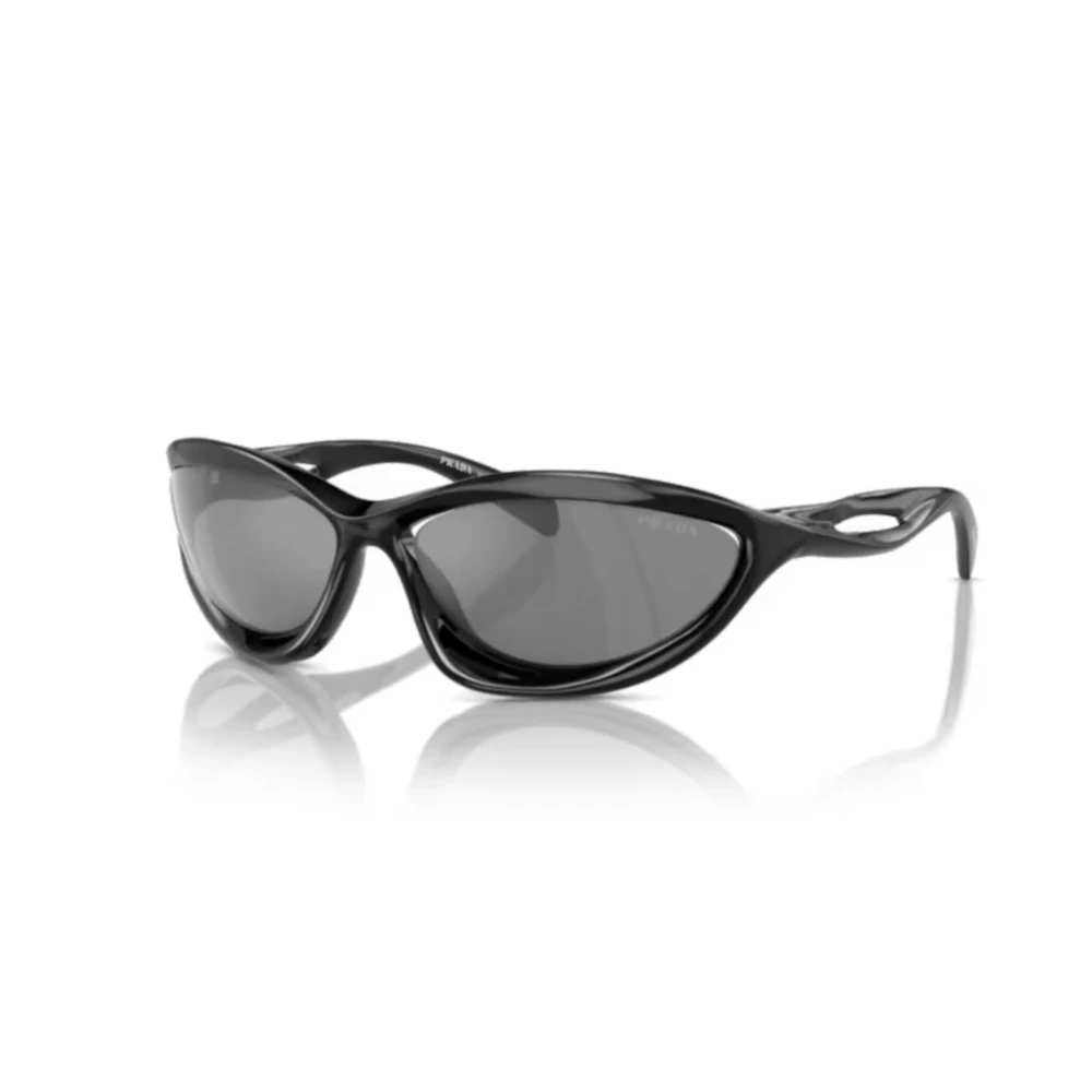 Prada Herren Grau Verspiegelt Silber Mann Sunglass Pr A26s - Rahmenfarbe: Schwarz, Linsenfarbe: - Bild 7