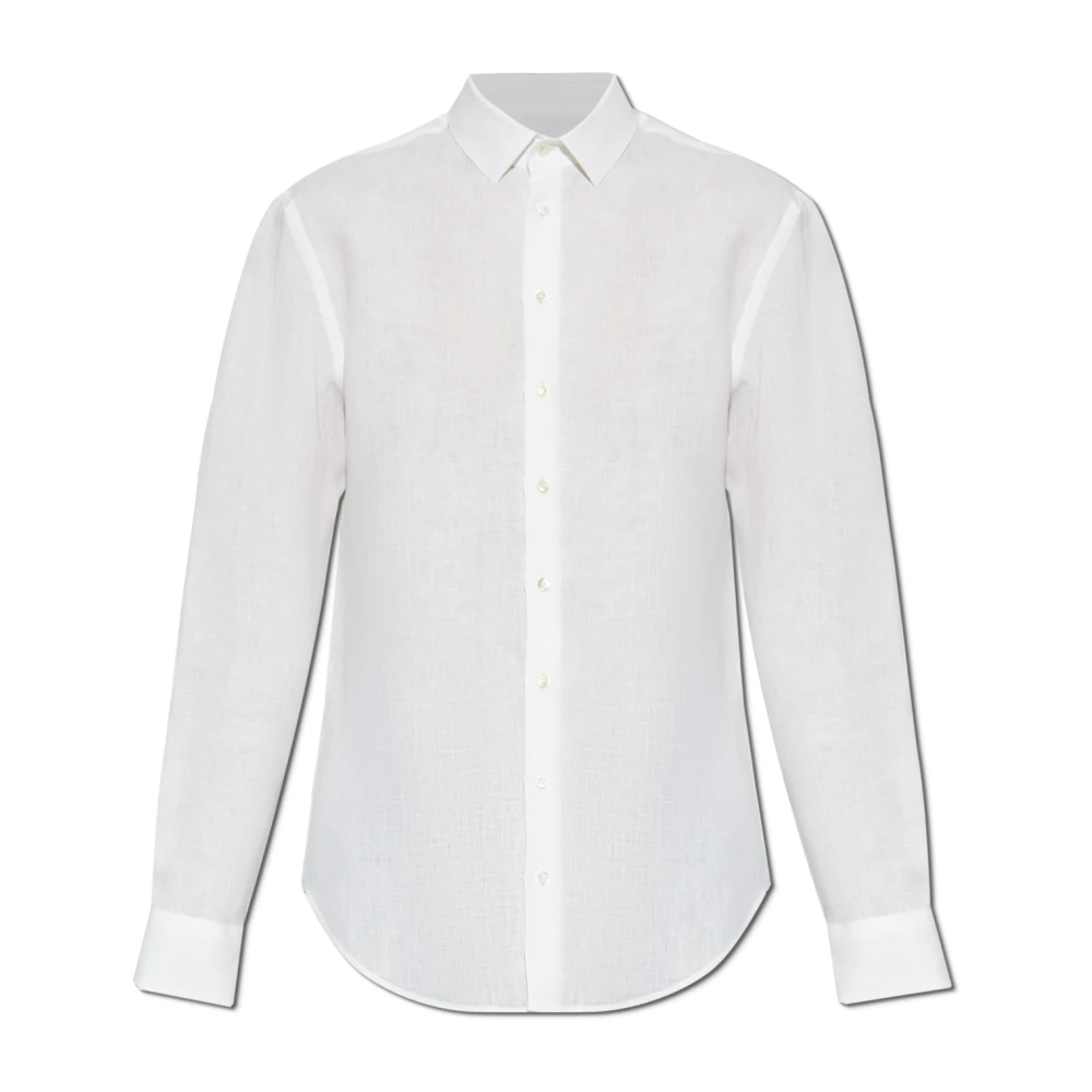 Giorgio Armani Herren Weiß - Leinenhemd - Shirts - 3XL