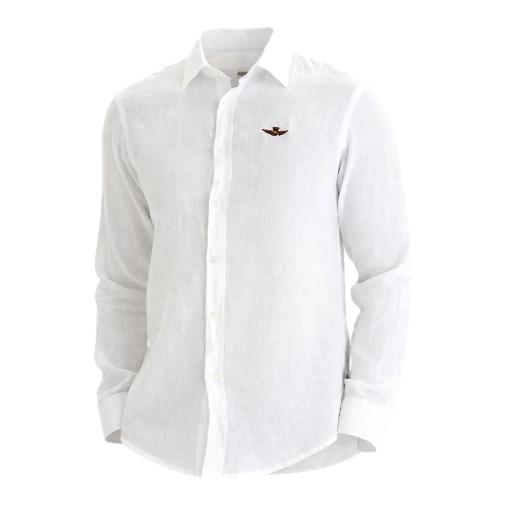 Aeronautica Militare Herren Weiß - Leinenhemd - Shirts - Xl