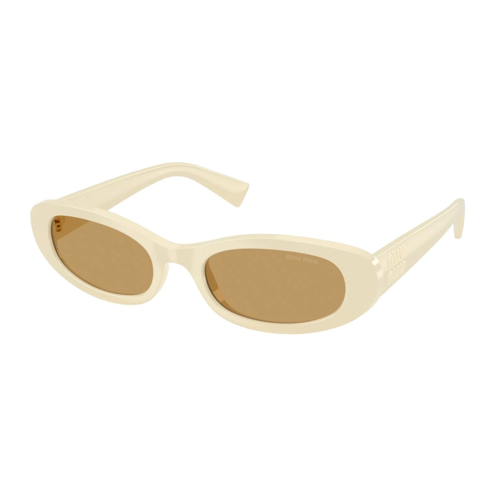 Miu Miu Damen Weiß Mu C02s 24R10y Sonnenbrillen Acetat Braun Rund Normal - Bild 4