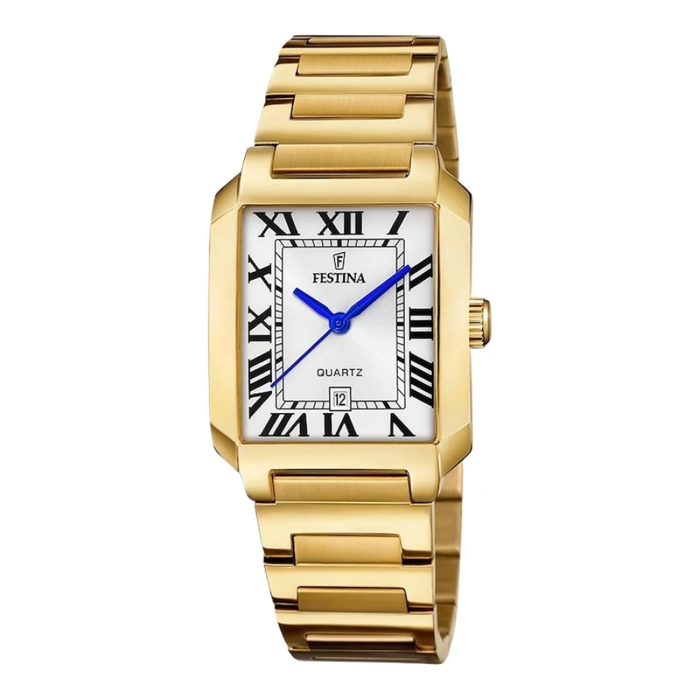 Festina - Elegante Silberne Quadratische Damenuhr - Accessories - Damen - Gelb - One Size - Bild 8