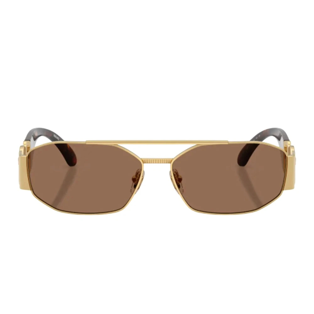 Versace Herren Braun Ve2287 100273 Sonnenbrillen Metall Gold Geometrisch Normal - Bild 5