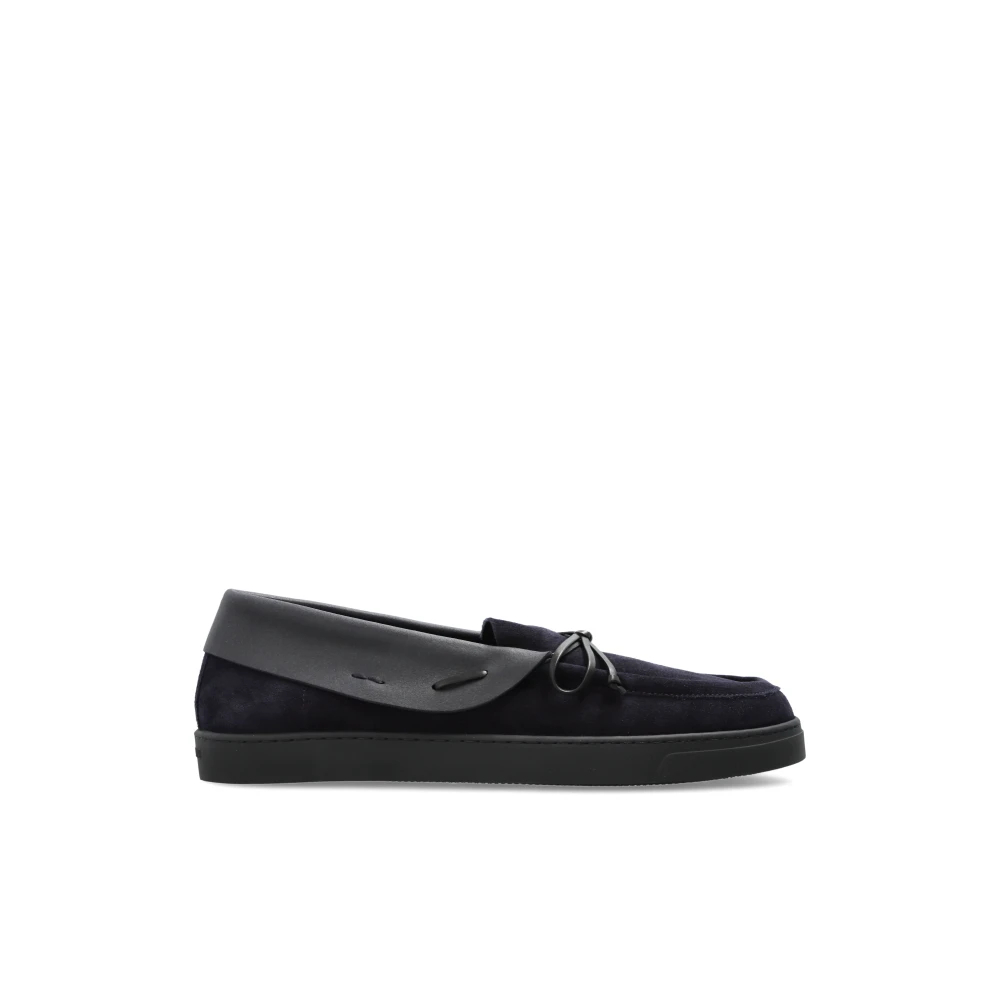 Giorgio Armani Herren Blau - Suede Loafers - Shoes - 42 Eu