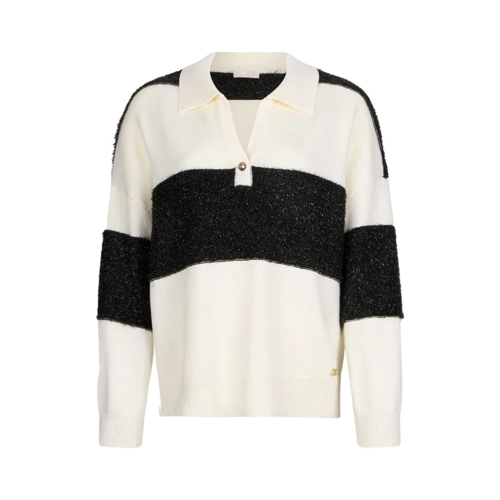 Liu Jo Damen Multicolor - Gestreiftes Wollpolohemd - Knitwear - Mehrfarbig - S