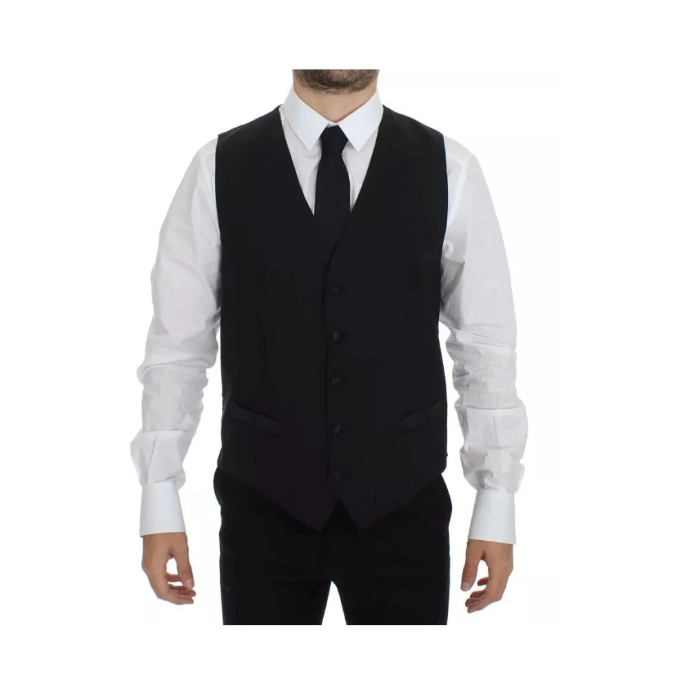 Dolce & Gabbana Herren Schwarz - Wollmischung Weste - Suits - K -Xs