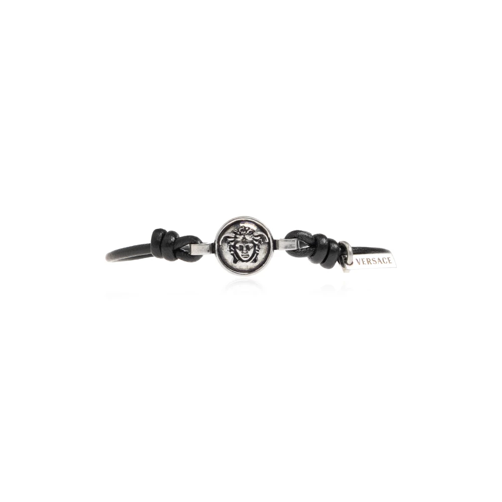 Versace Unisex Schwarz - Medusa Lederarmband - Accessories - K - One Size