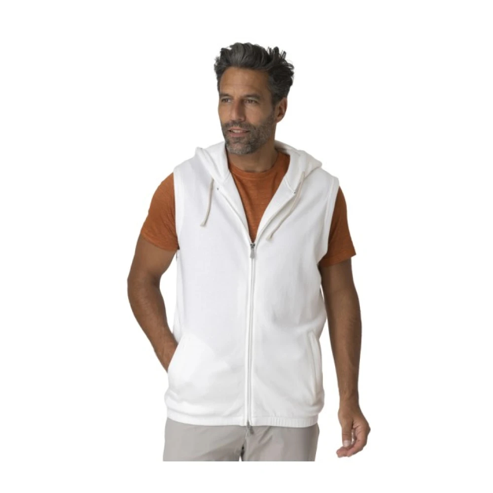 Eleventy Herren Weiß - Ärmelloser Hoodie - Jackets - Xl
