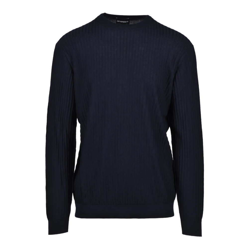 Emporio Armani Herren Blau - Maglioncino Girocollo - Knitwear - 2XL