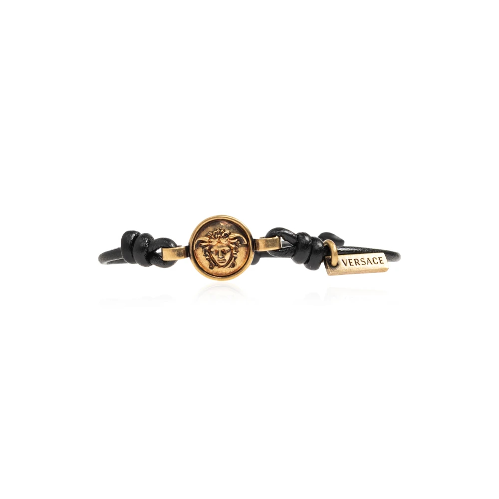 Versace Unisex Schwarz - Medusa Lederarmband - Accessories - K - One Size