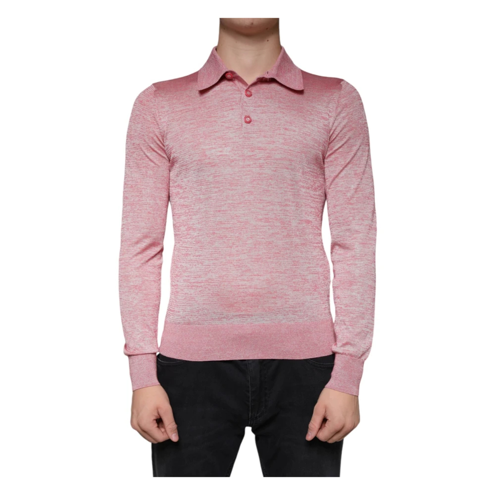 Dolce & Gabbana Herren Rosa - Langärmliges Polohemd - Tops - Xs