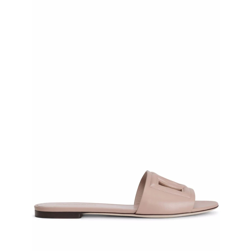 Dolce & Gabbana Dg Logo Leather Flat Sandals - Bild 3