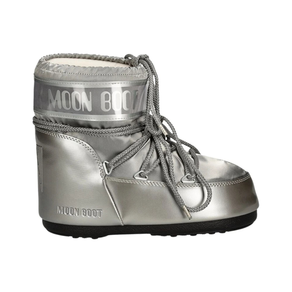 Moon Boot Damen Silber Für 80D1409350 Ne Icon Low Glance Stiefel (42/44), Flach, Keine, Lässig, Schnee - Bild 8