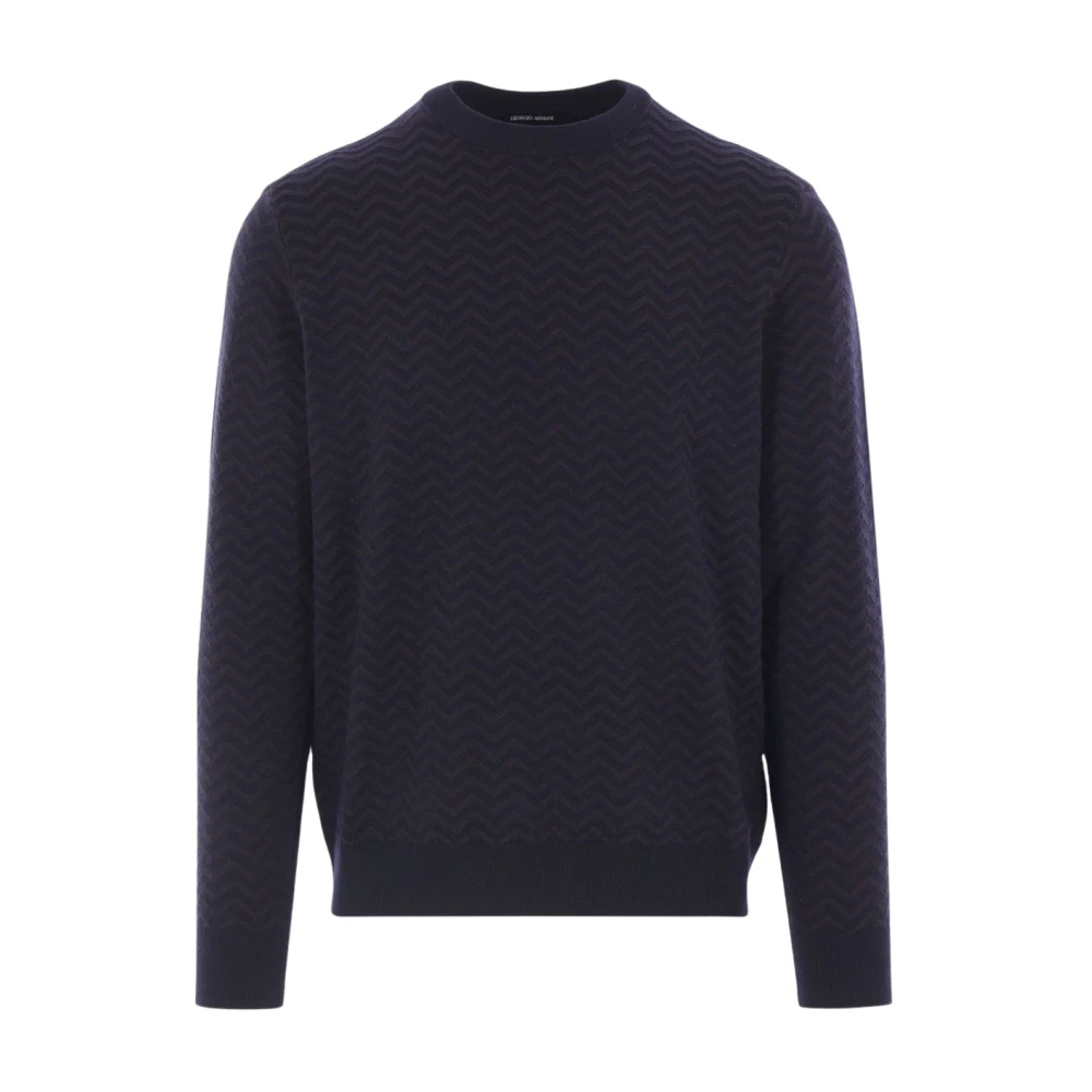 Giorgio Armani Herren Blau - Rundhalspullover - Knitwear - Xl