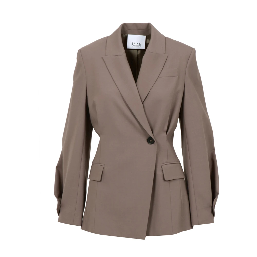 Erika Cavallini Damen Grau - Einknopf-Sakko - Jackets - M