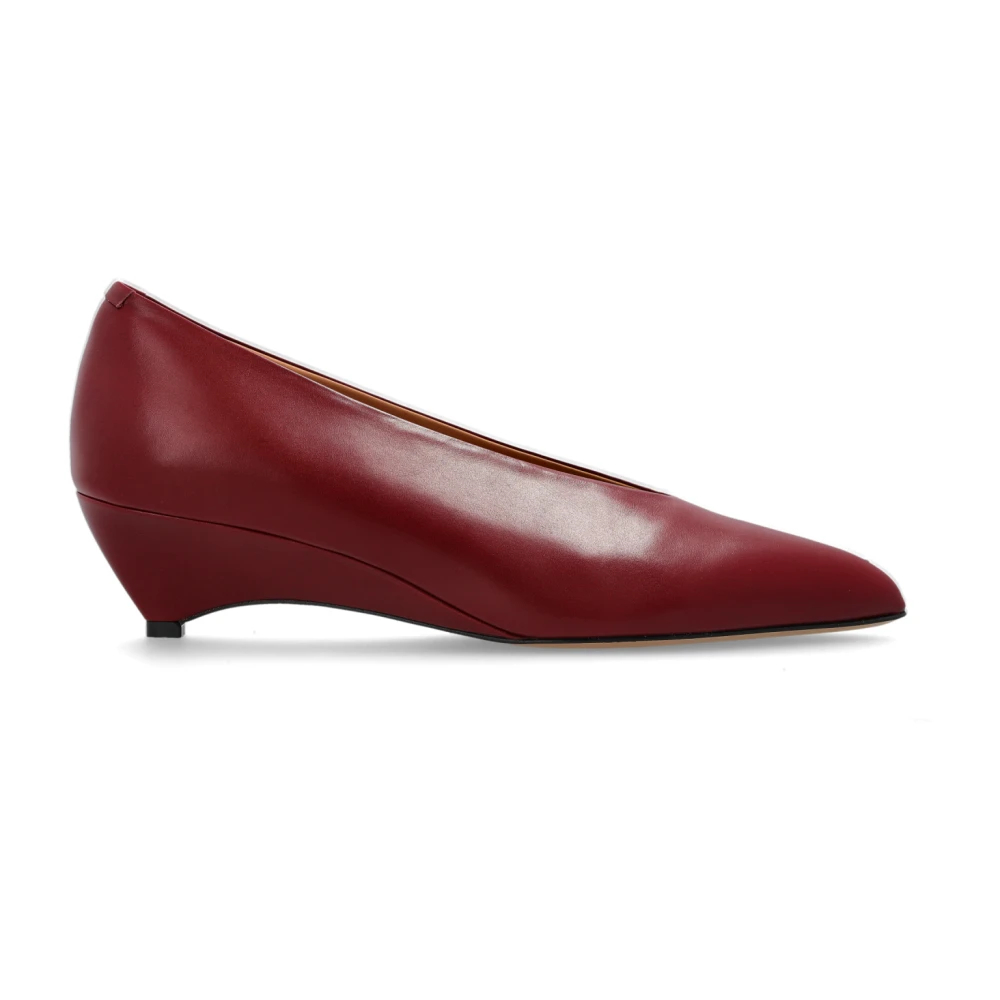 Jil Sander Damen Rot - Leder Keilschuhe - Shoes - 37 Eu