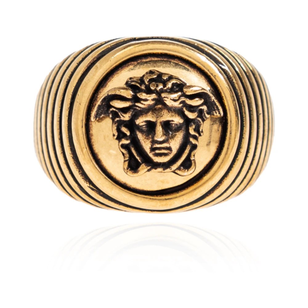 Versace Unisex Gelb - Medusa Ring - Accessories - 60 Mm