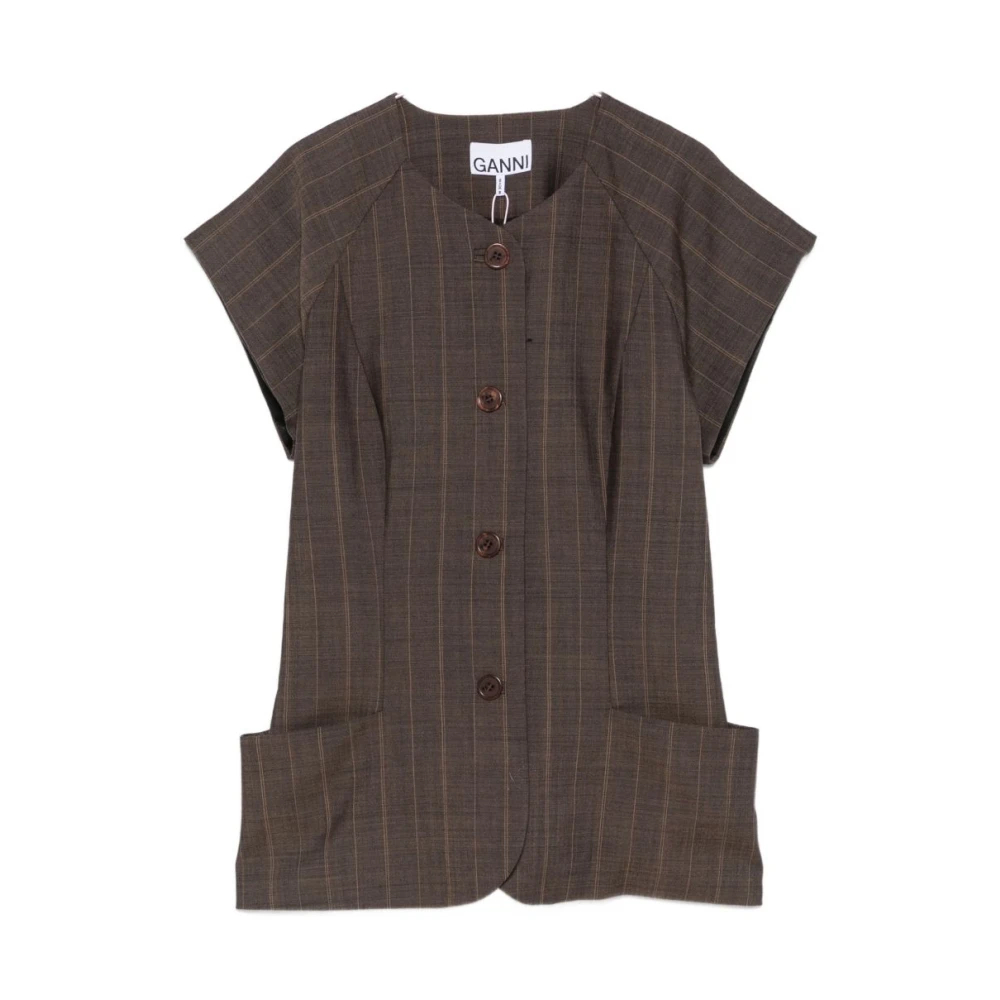 Ganni - Hemden - Blouses & Shirts - Damen - Braun - S