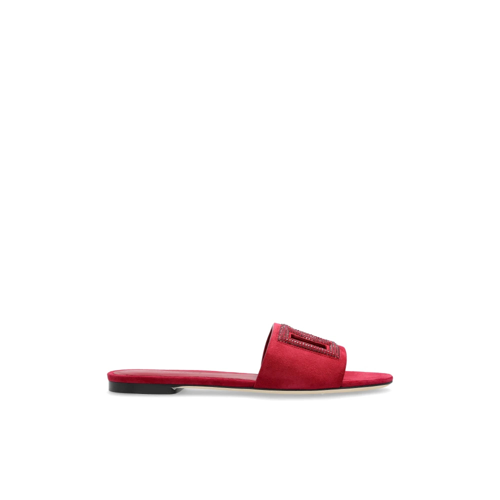 Dolce & Gabbana Damen Rot - Logo Slides - Shoes - 37 Eu