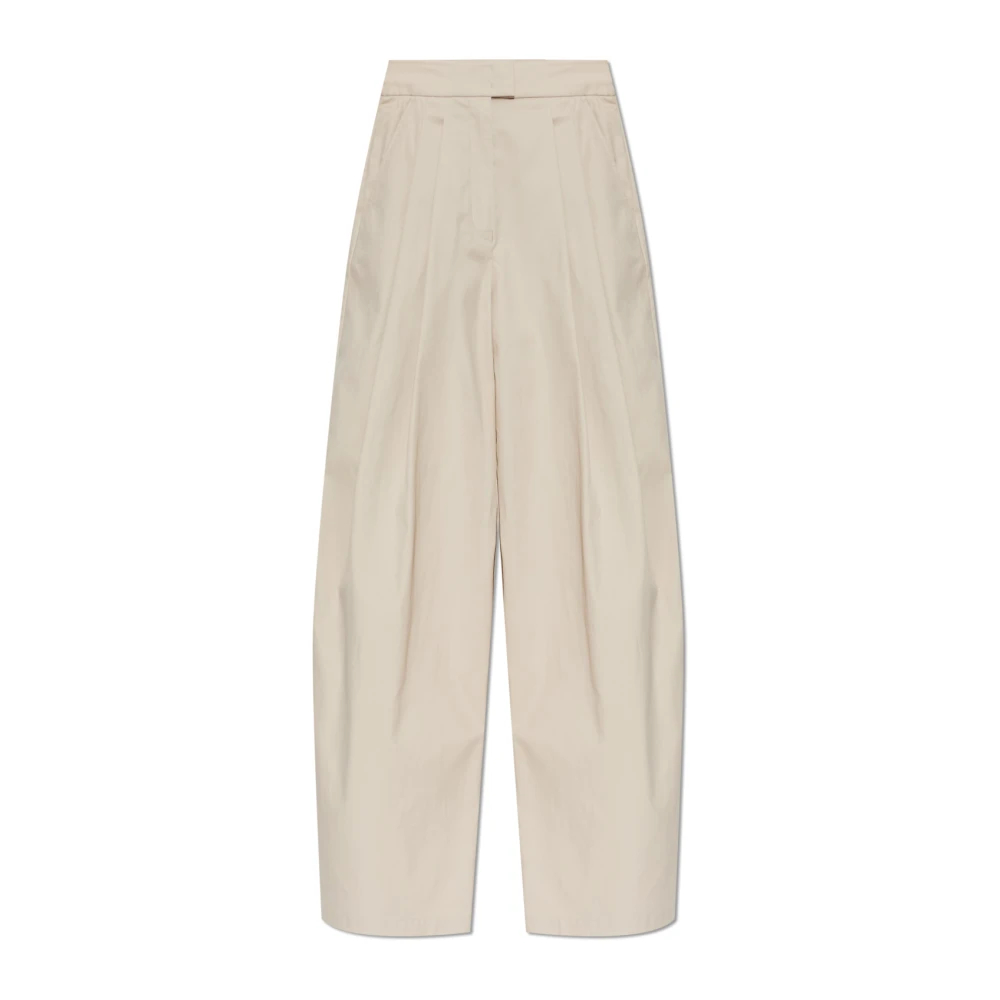 Emporio Armani Damen Beige - Bundfaltenhose - Trousers - 2XS