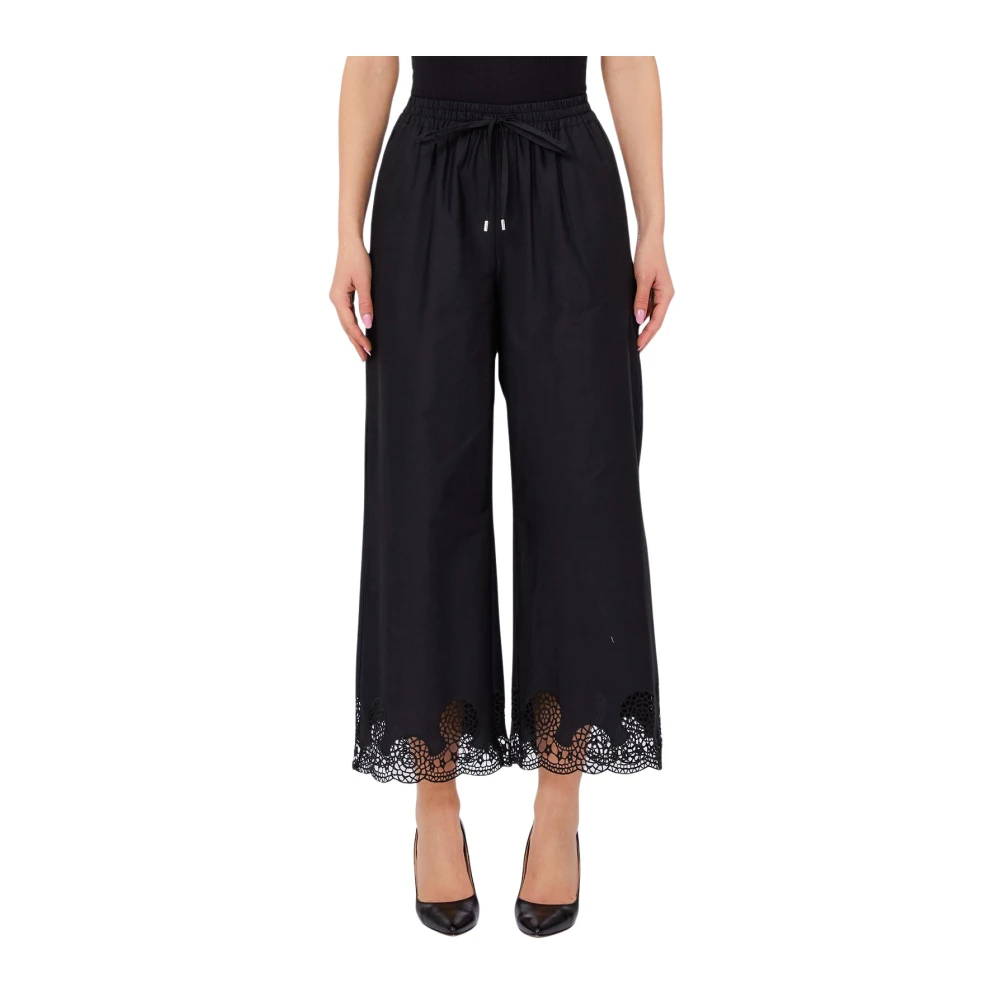 Liu Jo Damen Schwarz - Cropped Hosen - Trousers - K - Xl