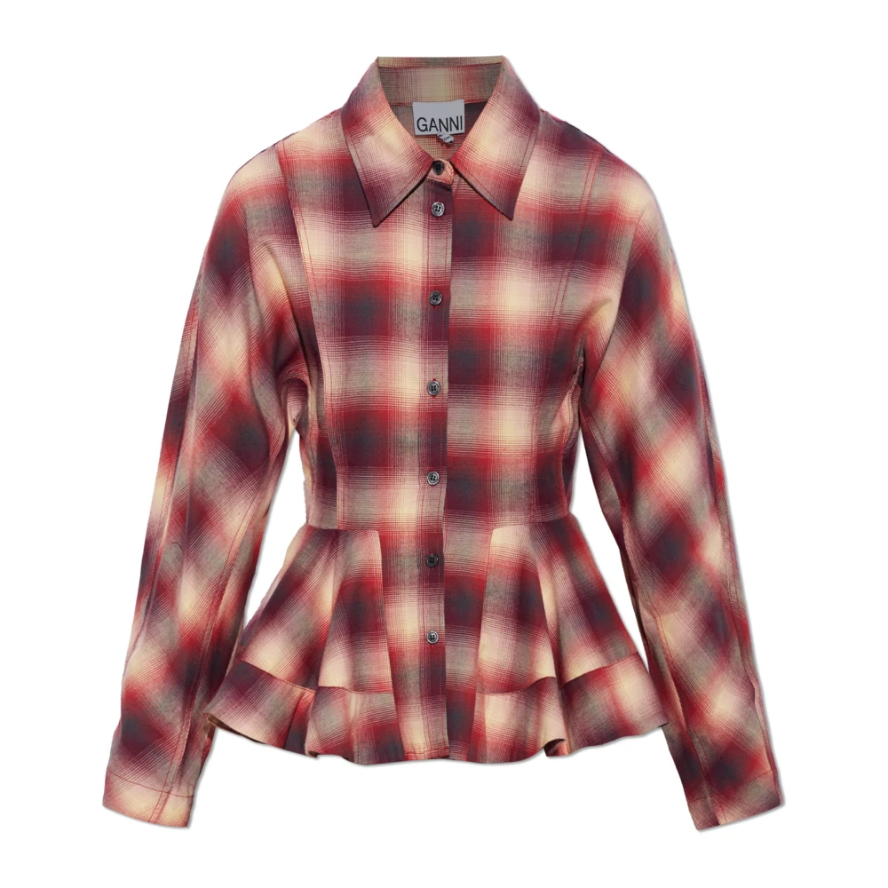 Ganni - Peplum-Bluse - Blouses & Shirts - Damen - Mehrfarbig - S