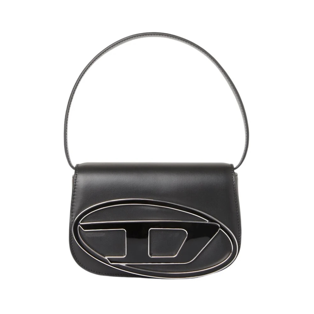 Diesel - Schwarze Umhängetasche Elegantes Metalllogo - Bags - Damen - Schwarzk - One Size - Bild 4