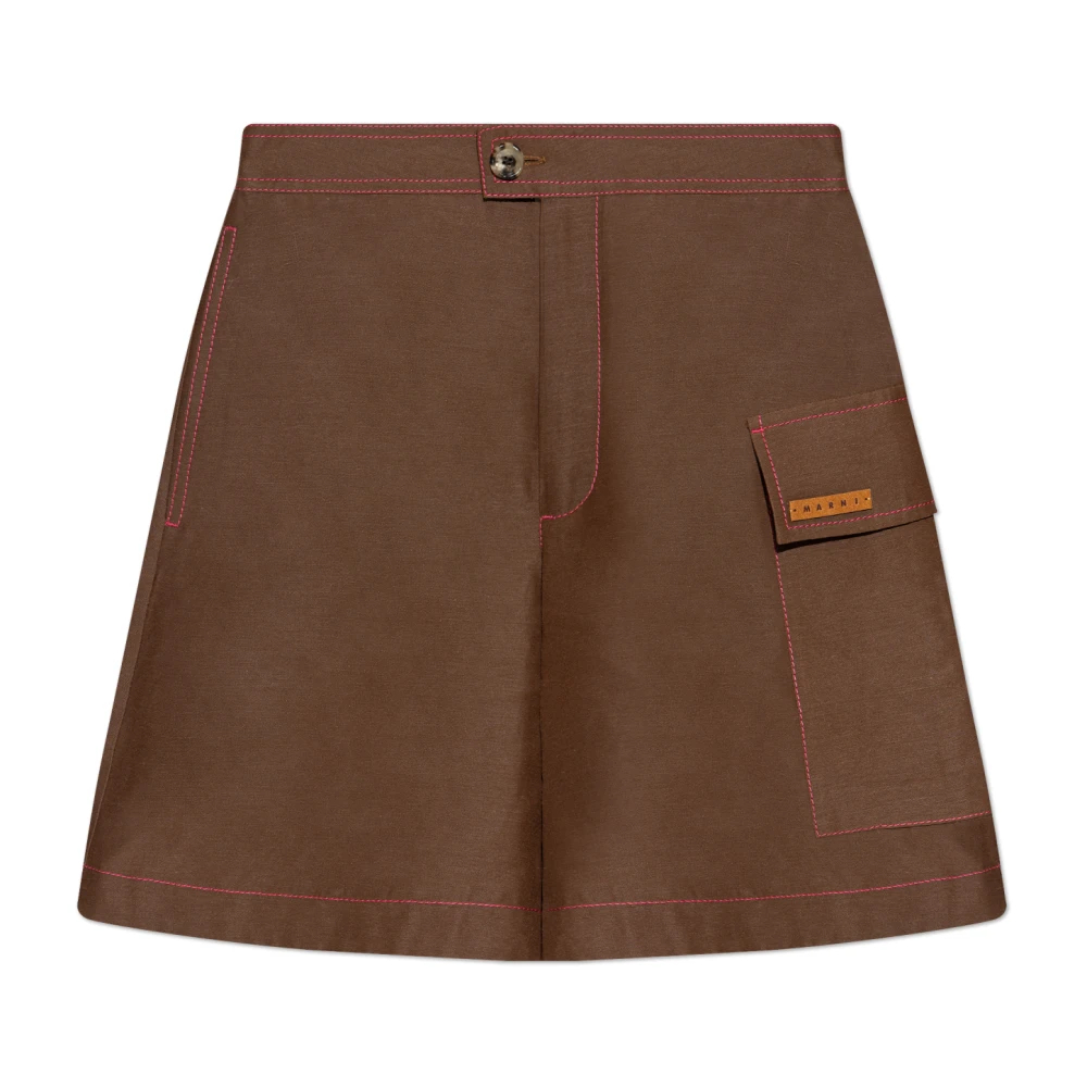 Marni Damen Braun - Logo Shorts - Shorts - 2XS