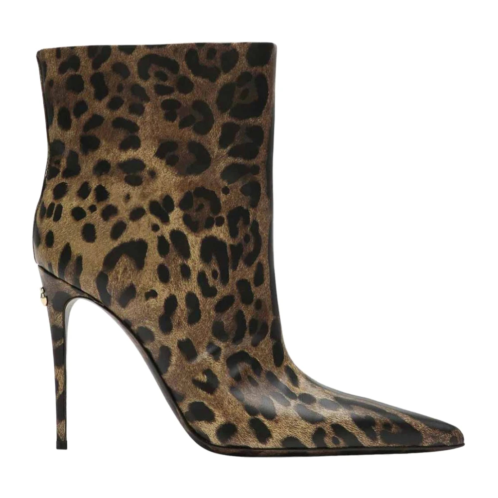 Dolce & Gabbana Damen Braun - Leopardenmuster Stiefeletten - Shoes - 37 1/2 Eu