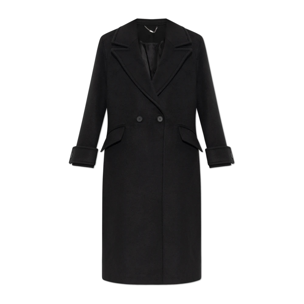 Allsaints Damen Schwarz Mabel Double Breasted Oversized Coat Size 12/ 8 - Bild 4