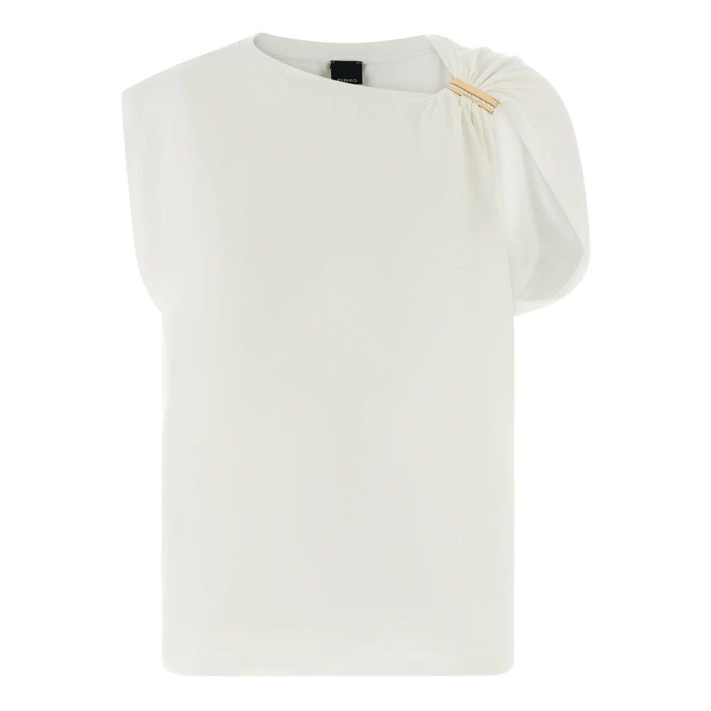 Pinko - Melody Supima Cotton Stretch Top - Tops - Damen - Weiß - L