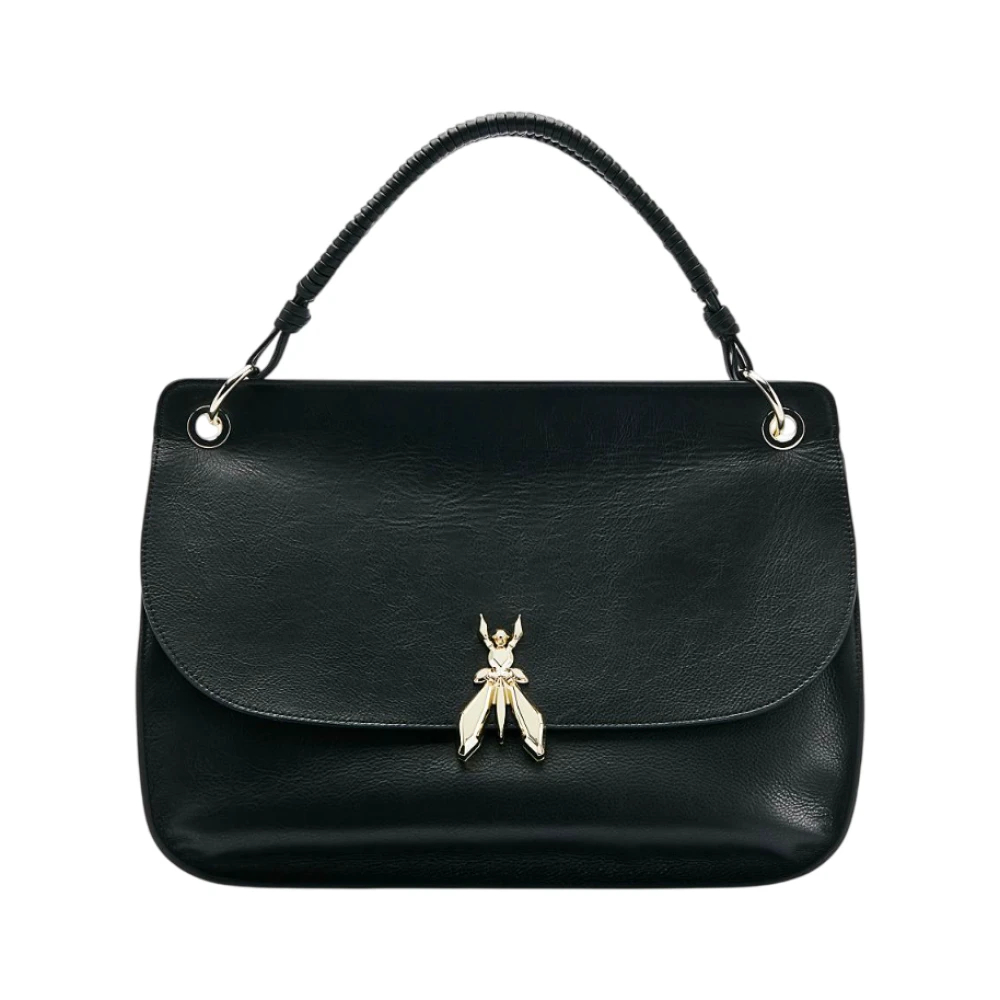 Patrizia Pepe Damen Schwarz - Glatte Ledertasche Mit Top-Griff - Bags - K - One Size
