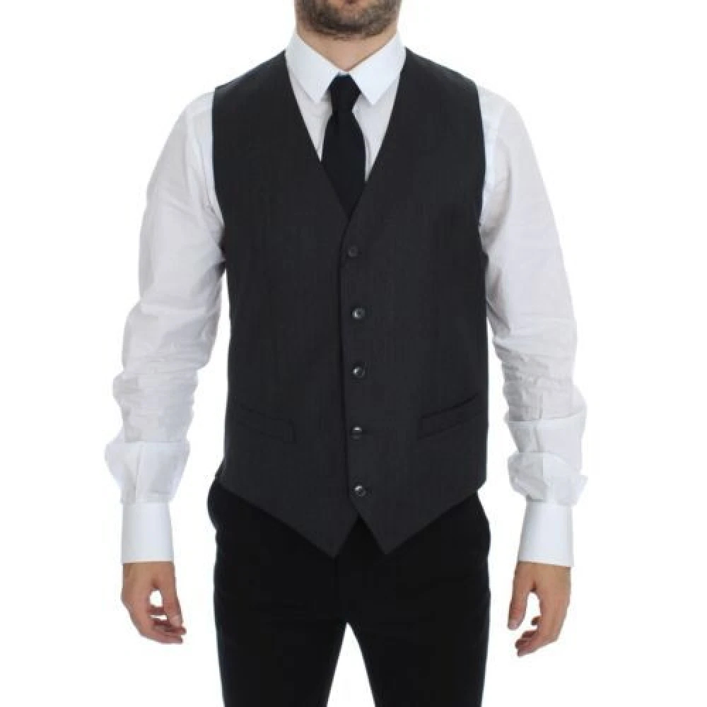 Dolce & Gabbana Herren Grau - Woll Formelle Weste - Suits - M
