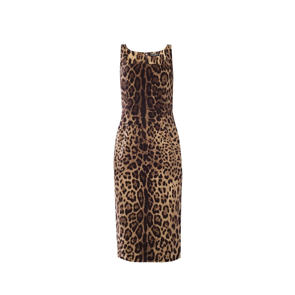 Dolce & Gabbana Damen Braun - Leopardenmuster Ärmelloses Kleid - Dresses - Xl