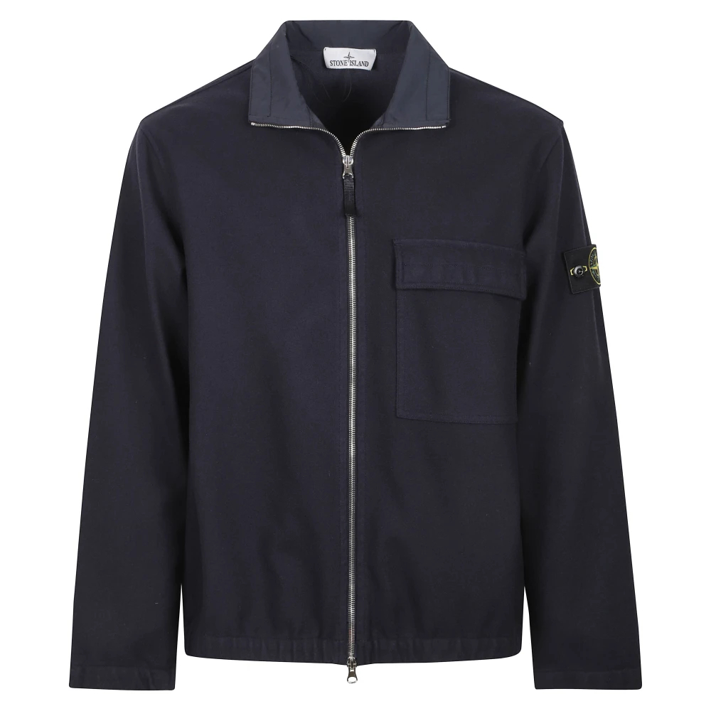 Stone Island - Wool Nylon Flannel-Tc Overshirt - Jackets - Herren - Blau - L - Bild 5