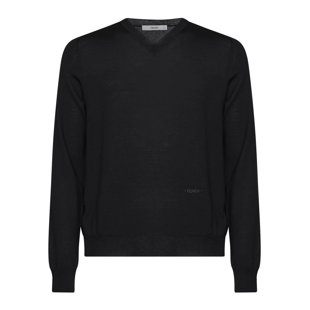Fendi - Pullover Mit V-Ausschnitt Aus Schurwolle - Knitwear - Herren - Schwarzk - Xl - Bild 6