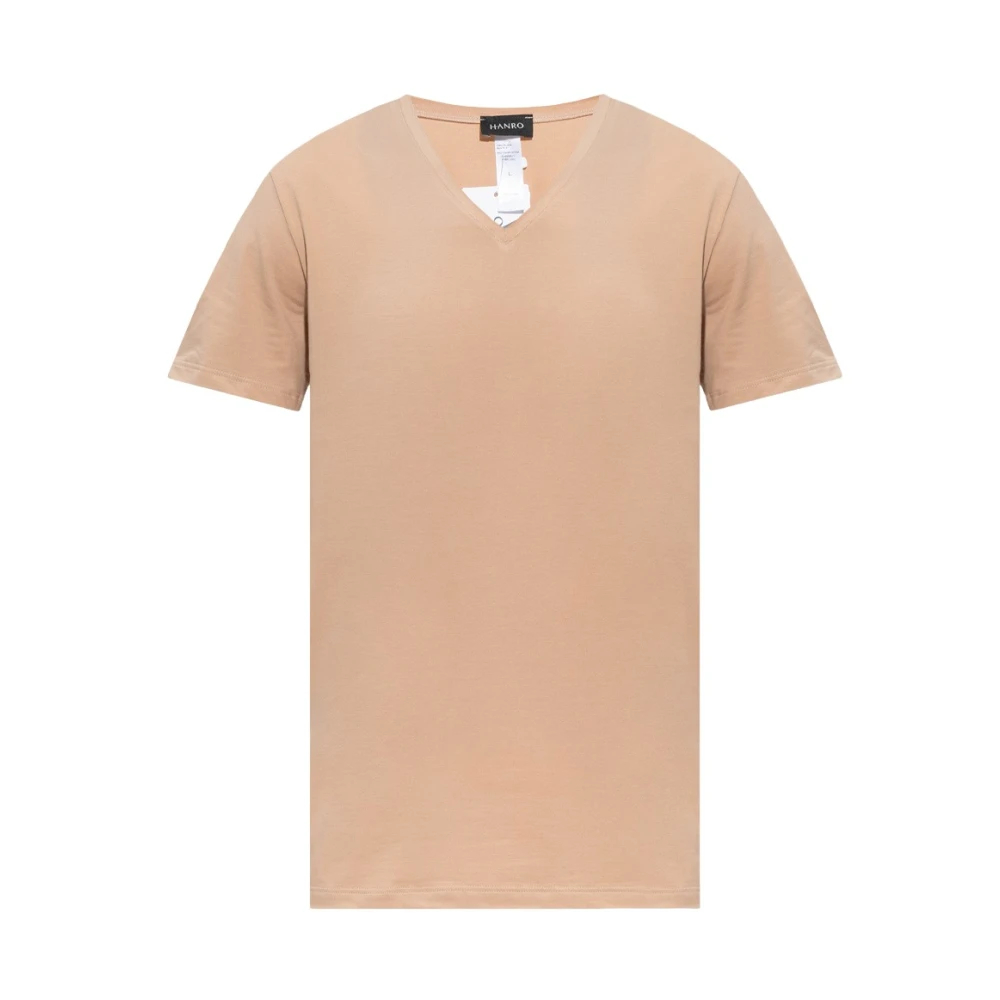 Hanro Herren Beige - Baumwoll-T-Shirt - Tops - L