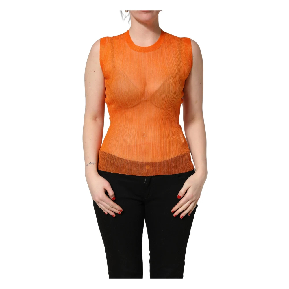 Dolce & Gabbana Damen Orange - Trägertop Mit Rundhalsausschnitt - Tops - M