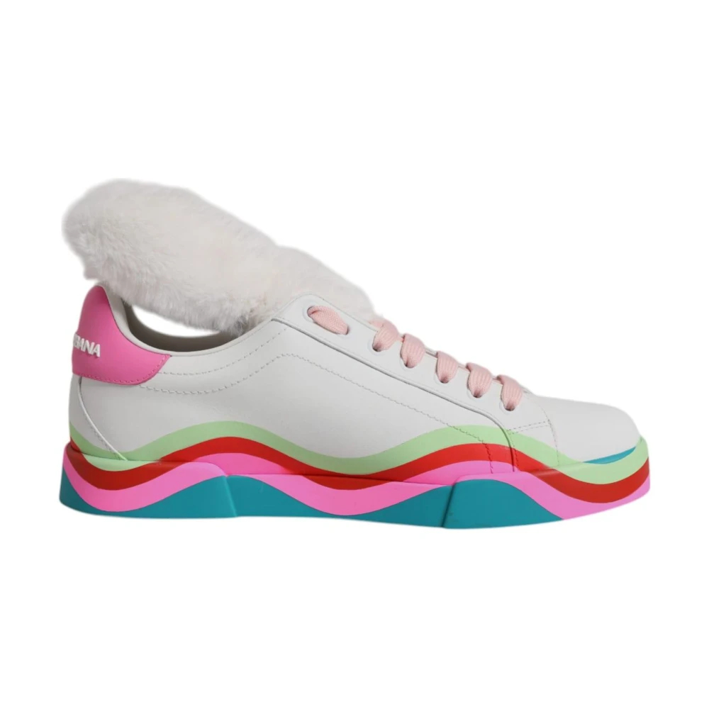 Dolce & Gabbana Damen Multicolor - Leather Plush Trainers - Shoes - Mehrfarbig - 34 Eu