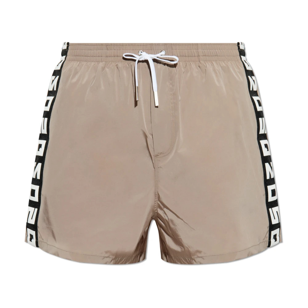Dsquared2 Herren Beige - Badeshorts Mit Logo - Swimwear - L