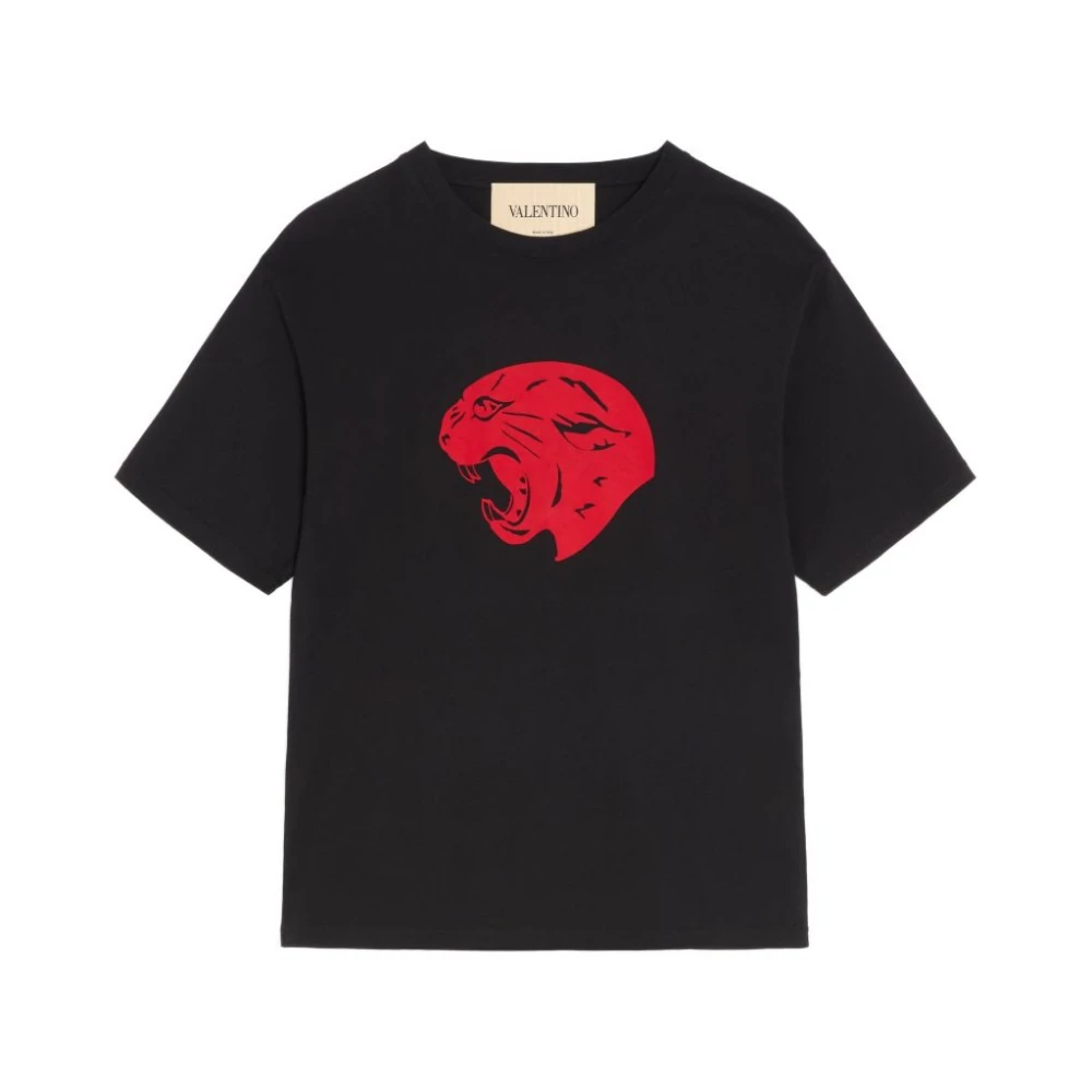 Valentino Garavani - Panther Baumwoll-T-Shirt - Tops - Herren - Schwarzk - M