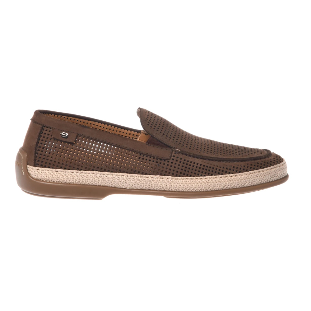 Baldinini Herren Braun - Perforated Nubuck Loafer - Shoes - 44 Eu