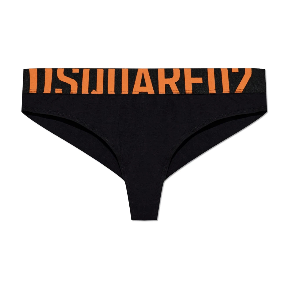 Dsquared2 Damen Schwarz - Slips Mit Logo - Underwear - K - 2XL