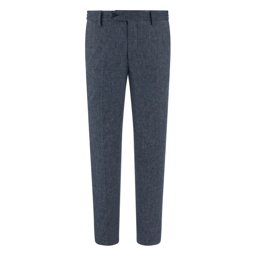 Boggi Milano Herren Blau - Stretch Baumwoll- Und Leinenhose - Trousers - W40