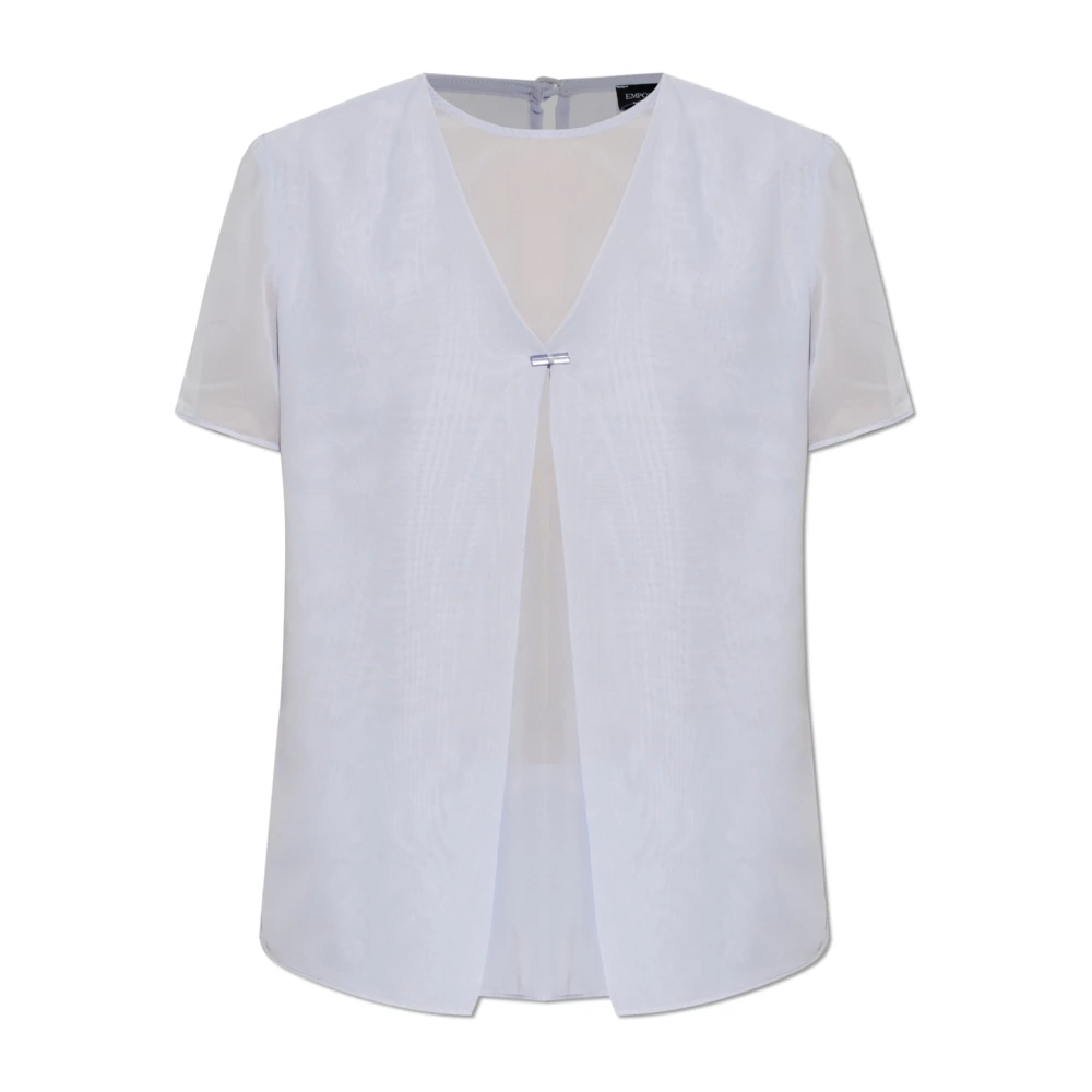 Emporio Armani Damen Violett - Techno Georgette Top - Blouses & Shirts - Lila - S