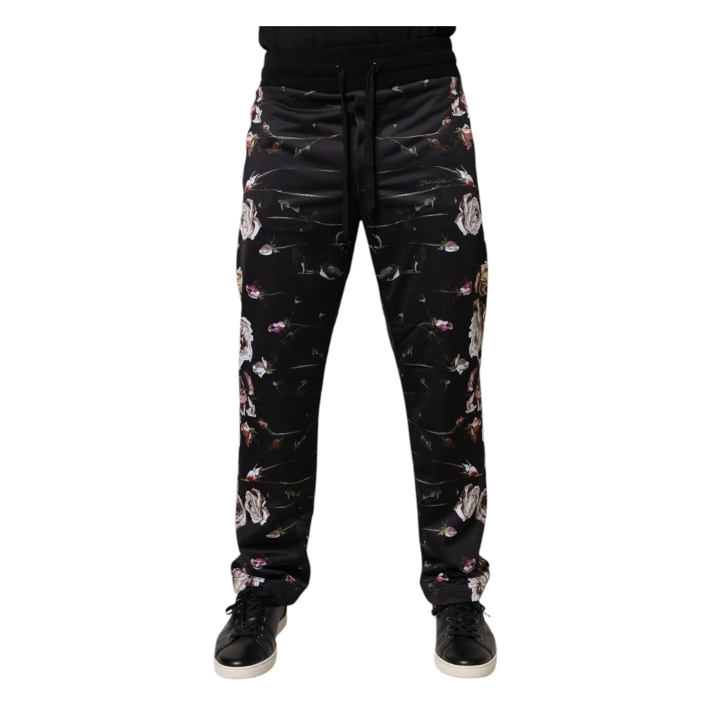 Dolce & Gabbana Herren Schwarz - Floral Jogger Pants - Trousers - K - 2XL