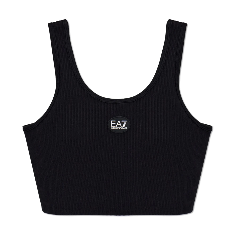 Emporio Armani Ea7 Damen Schwarz - Short Logo Top - Tops - K - M