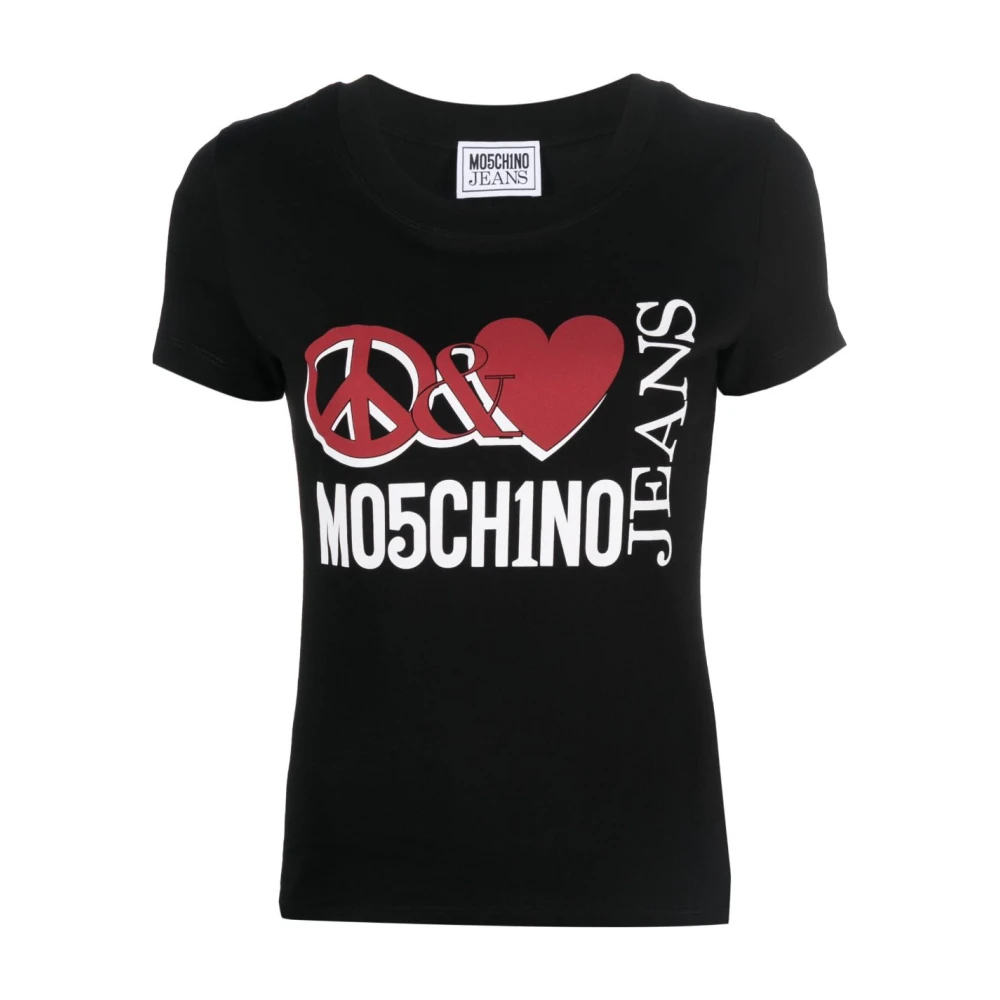 Moschino Damen Schwarz - Cotton T-Shirt - Tops - K - Xs
