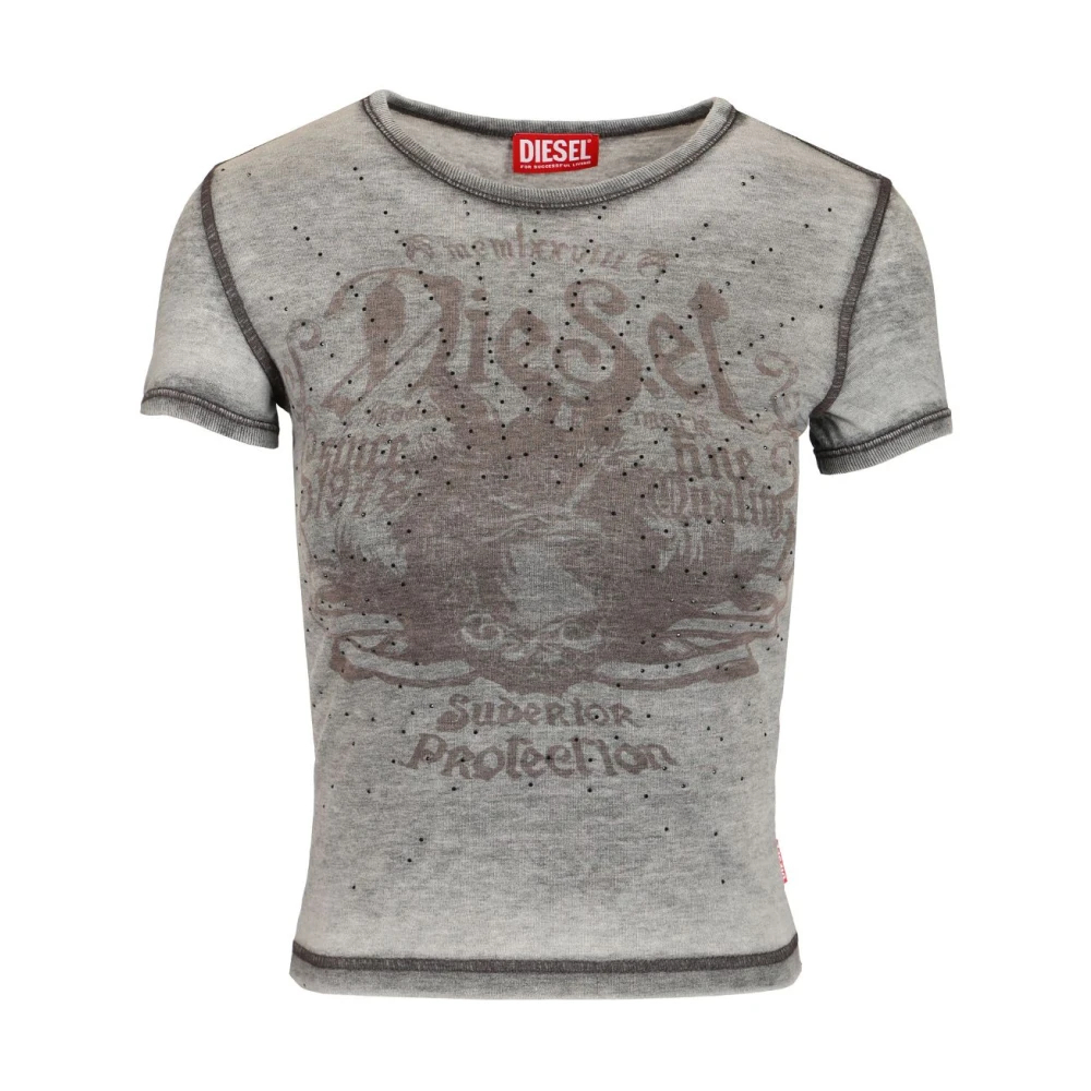 Diesel Damen Grau - T-Uncuties-Long-Aa3 - Tops - Xl