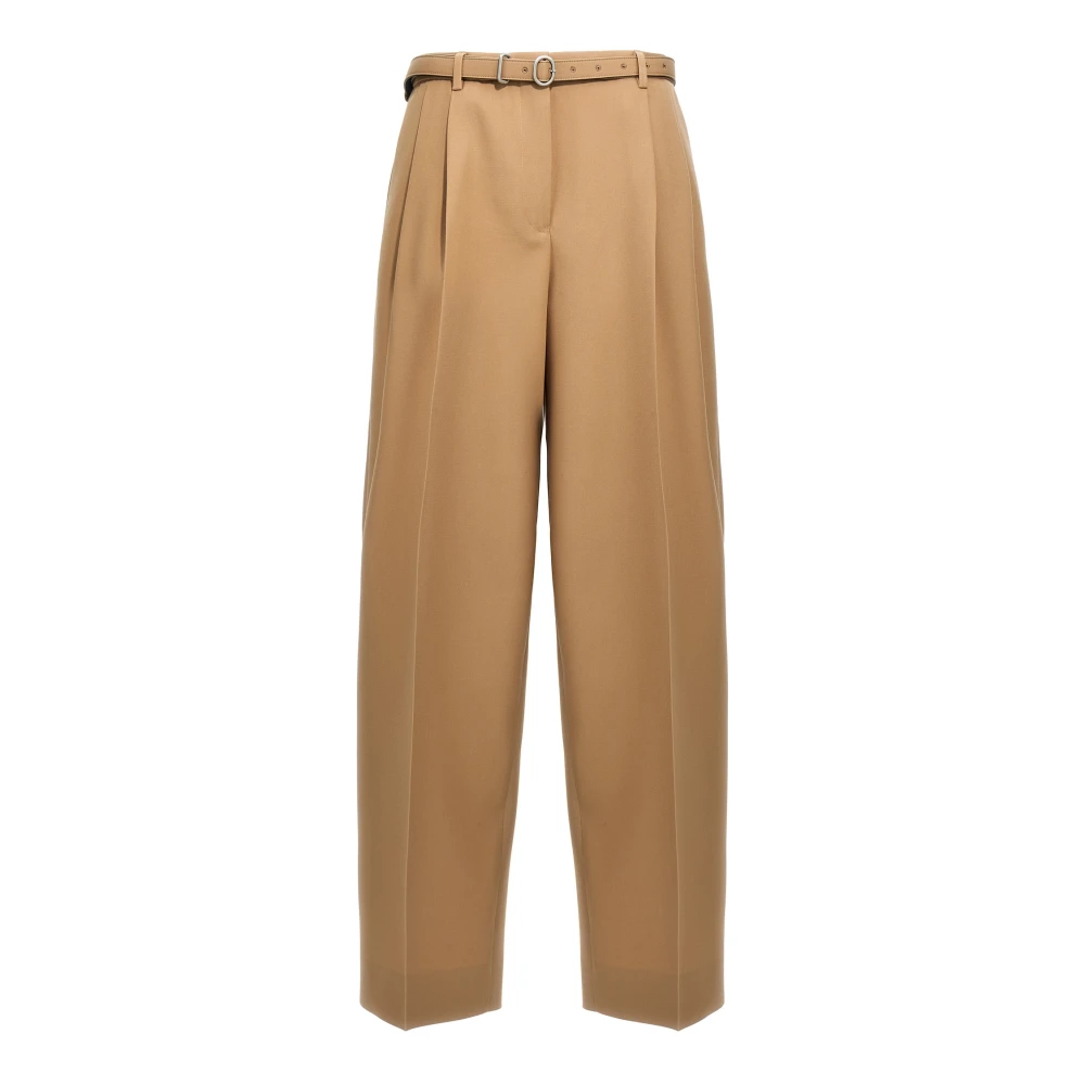 Jil Sander Damen Beige - Bundfaltenhose Mit Gürtel - Trousers - Xs
